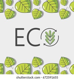 ecology leaves background decoration design