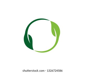 Ecology leaves go green logo illustration