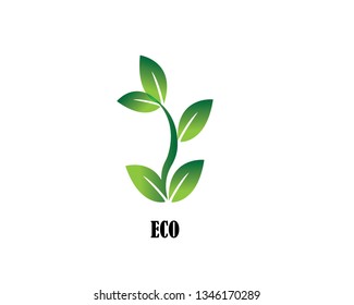 Ecology leaves go green logo illustration - Vector
