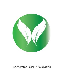 Ecology Leaves go green logo illustration
