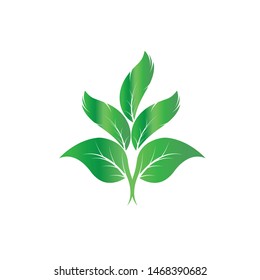 Ecology Leaves go green logo illustration
