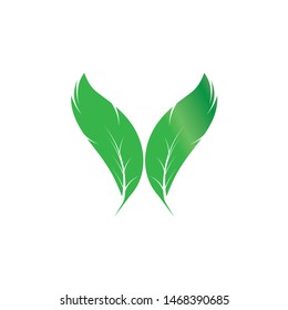 Ecology Leaves go green logo illustration
