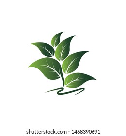 Ecology Leaves go green logo illustration
