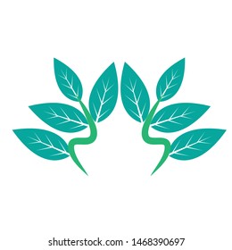 Ecology Leaves go green logo illustration
