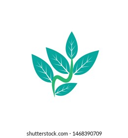 Ecology Leaves go green logo illustration
