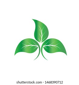 Ecology Leaves go green logo illustration
