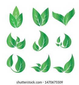 Ecology Leaves go green logo illustration
