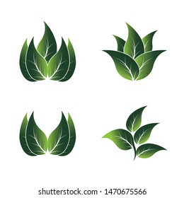 Ecology Leaves go green logo illustration