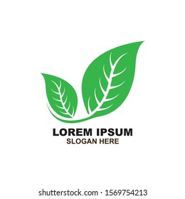 Ecology leaves go green logo vector illustration
