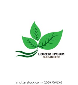 Ecology leaves go green logo vector illustration
