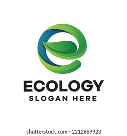 Ecology Leaves Gradient Logo Icon Design