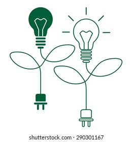 Ecology light bulb, green energy concept