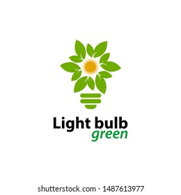 Ecology light bulb green logo icon design templat on White Background,Vector Illustration 