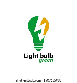 Ecology light bulb green logo icon design templat on White Background,Vector Illustration 