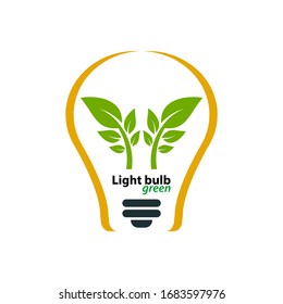 Ecology light bulb green logo icon design templat on White Background,Vector Illustration 