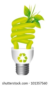 ecology light bulb isolated over white background. vector illustration
