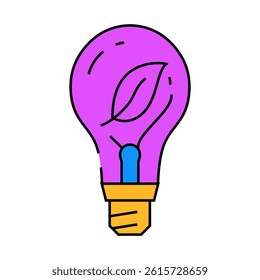 ecology light bulb line icon vector. ecology light bulb sign. isolated symbol illustration