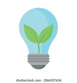 ecology light bulb with a plant