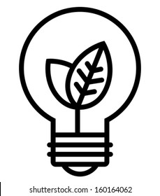 Icono vectorial de la bombilla de luz ecológica