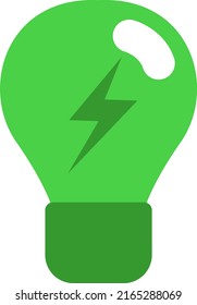 Bombilla de luz ecológica, ilustración, vector sobre un fondo blanco.