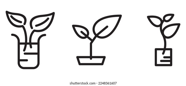 Ecology line art icon, nature and environment. Protection, planet care, natural recycling power. Vector ecology line art illustration