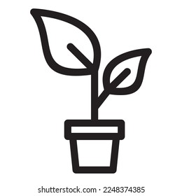 Ecology line art icon, nature and environment. Protection, planet care, natural recycling power. Vector ecology line art illustration