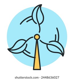 Ecology line art icon, nature and environment. Protection, planet care, natural recycling power. Vector ecology line art illustration