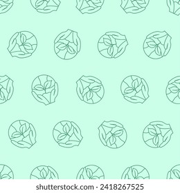Ecology line art seamless pattern. Suitable for backgrounds, wallpapers, fabrics, textiles, wrapping papers, printed materials, and many more. Editable vector.