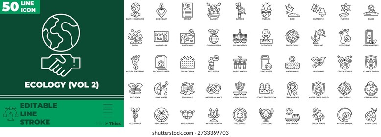 Ecology Line Editable Icons set
