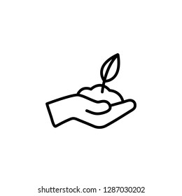 ecology line icon leaf simple outline