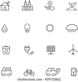 Ecology line icon set