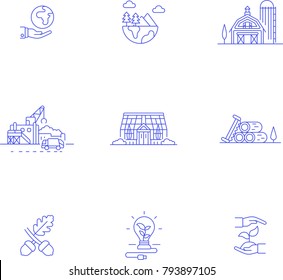 Ecology- Line Icon Set