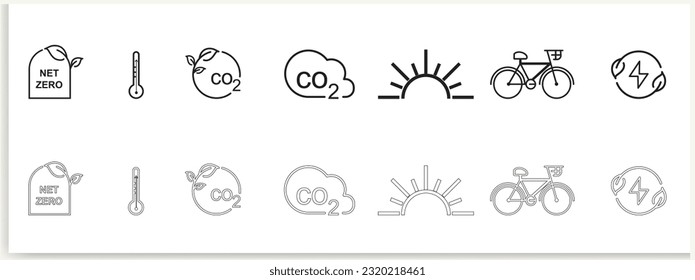 Ecology line icon set. Included icons as eco product, clean energy, renewable power, recycle vector