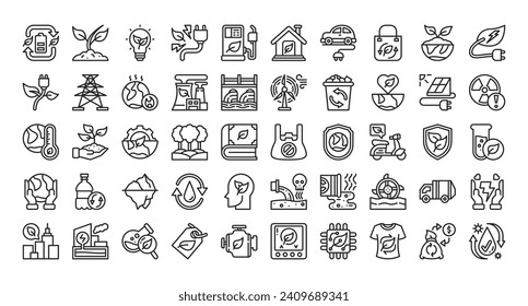 ecology line icon set. Perfect for graphic design, mobile, UI, and web masterpieces