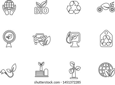 Ecology line icon set for user interface design
