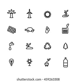 Ecology line icon set. Vector illustration.