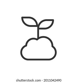 Ecology line icon, sign or symbol. Premium pictogram in trendy outline style. Ecology pixel perfect vector icon isolated on a white background. 