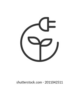 Ecology line icon in trendy style. Stroke vector pictogram isolated on a white background. Ecology premium outline icons.
