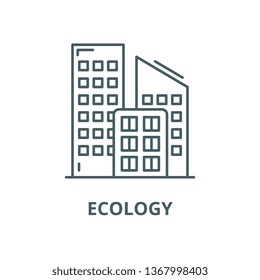 Ecology line icon, vector. Ecology outline sign, concept symbol, flat illustration
