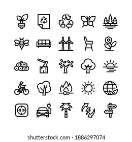 Set Linear Ecology Icons Environment Icons Stock Vector (Royalty Free ...