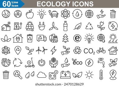 Ecology line Icons set vector illustrator.