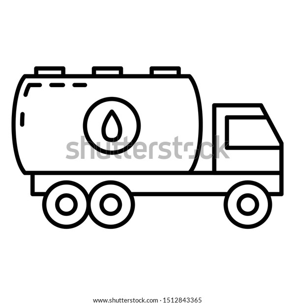 Ecology logistics concept, Tanker lorry Vector\
Icon, Green Fuel Transport on white background, Oil & Gas\
industry Symbol