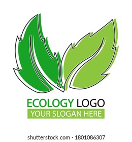 Ecology logo. Color leaves vector illustration for logo, sticker or emblem
