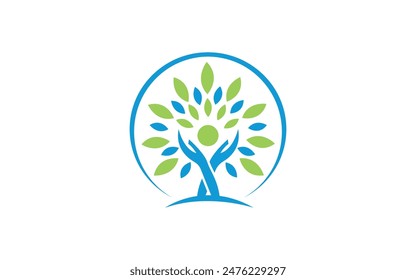 Ecology logo design template Abstract tree icon