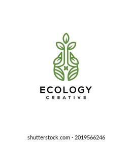 ecology logo design vector template