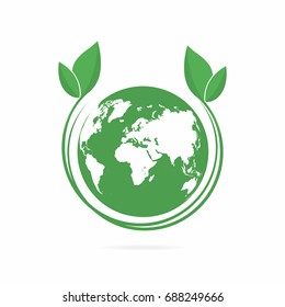 Ecology logo. Eco world symbol, icon. Eco friendly concept for company logo. Vector