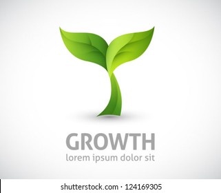 ecology logo - green design - growth vector illustration