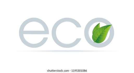Ecology logo with green leaves