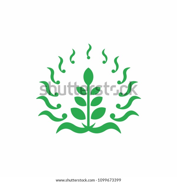Ecology logo\
icon. Green leaf botany round.\
vector