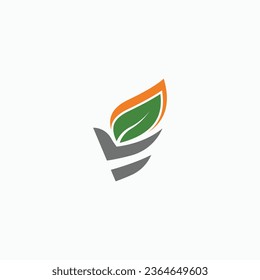 Umweltlogo-Symbol mit Blatt-Vektorvorlage